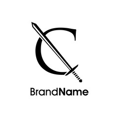 Luxury Initial C Sword Logo