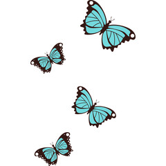 Flat Butterflies Flying Illustration