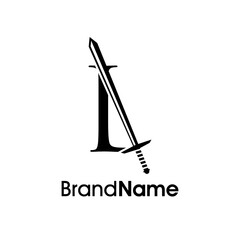 Luxury Initial L Sword Logo