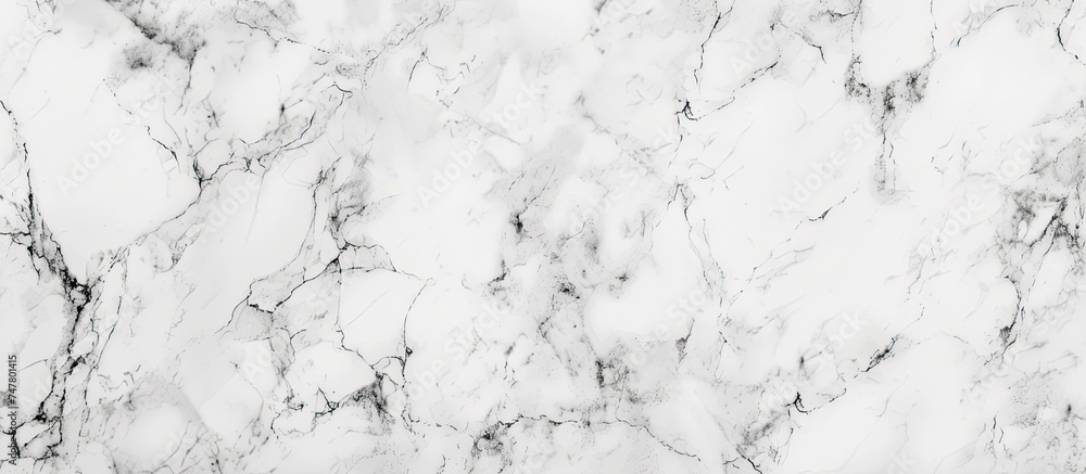 Poster A detailed view of a white marble texture, showcasing its natural patterns and exquisite design. The texture appears smooth and elegant, with intricate details visible up close.