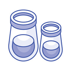 Well designed icons of test tubes, lab equipments