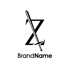 Luxury Initial Z Sword Logo