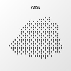 Dotted Map of Vatican Vector Illustration. Modern halftone region isolated white background