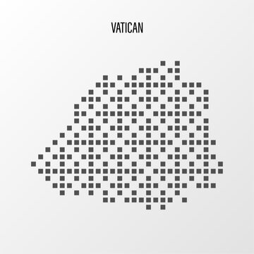 Dotted Map of Vatican Vector Illustration. Modern halftone region isolated white background