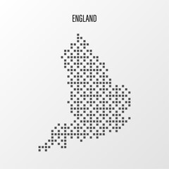 Dotted Map of England Vector Illustration. Modern halftone region isolated white background