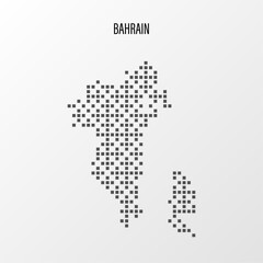 Dotted Map of Bahrain Vector Illustration. Modern halftone region isolated white background