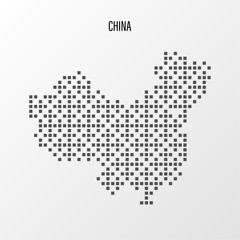 Fototapeta na wymiar Dotted Map of China Vector Illustration. Modern halftone region isolated white background