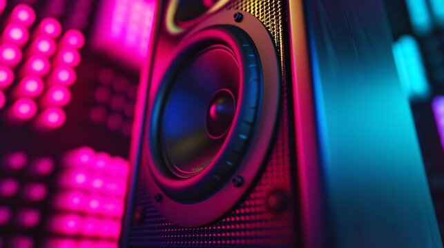 Speaker with RGB Colors 80s and 90s Retro