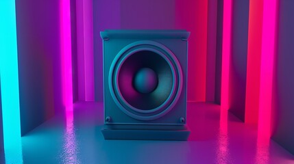 Speaker with RGB Colors 80s and 90s Retro