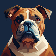 Cute Bulldog portrait vector
