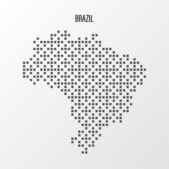 Dotted Map of Brazil Vector Illustration. Modern halftone region isolated white background
