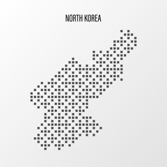 Dotted Map of North Korea Vector Illustration. Modern halftone region isolated white background