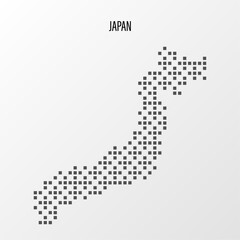 Dotted Map of Japan Vector Illustration. Modern halftone region isolated white background