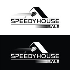 Speedy House Sale Real Estate Cash Logo Design - obrazy, fototapety, plakaty