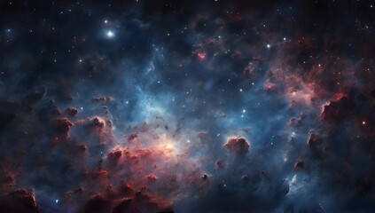 Amazing panoramic scenery of Universe filled with stars, nebula and galaxy. - obrazy, fototapety, plakaty
