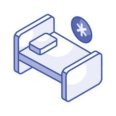 Hospital bed for medical treatment, an editable vector of rehabilitation bed