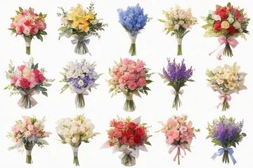 Foto op Plexiglas set of flowers 86 © Pink Finger