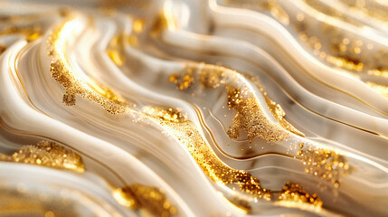Golden Marble Swirls: Abstract Art and Texture, Luxurious Ink Patterns, Modern and Artistic...