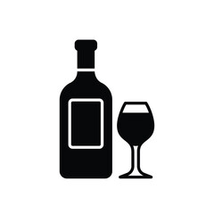 Wine icon vector stock illustration