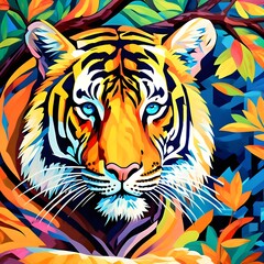 tiger head vector illustration