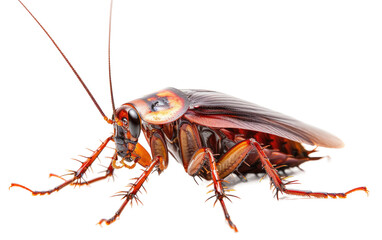 Expired Cockroach Up Close isolated on transparent Background