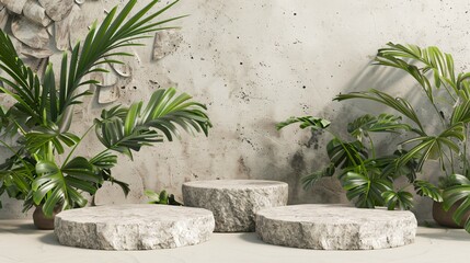 Imagine a cozy interior room showcasing a harmonious blend of nature and architecture At its heart, a verdant plant gracefully cascades down a wall, infusing life into the stone and wood elements surr
