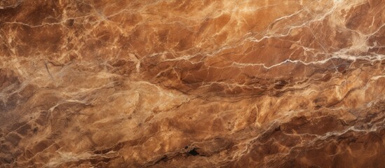This close-up view showcases the intricate patterns and rich tones of a luxurious brown marble texture, commonly used as a background in interior design,