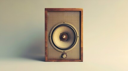 Vintage 3D Speaker on White Background 4K Realistic
