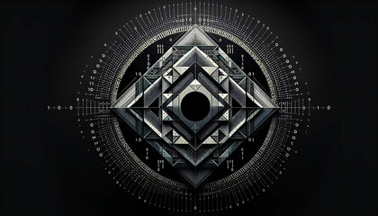 Geometric Beauty in Binary Code, Symmetry Meets Technology, Generative AI