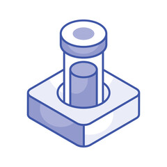 Test tube trendy editable icon, Blood test isometric vector design