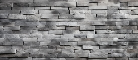 A close-up view of a weathered gray brick wall, showcasing the rough texture and pattern of the bricks. The photo captures the details of the bricks and mortar,