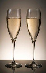 Two glasses champagne