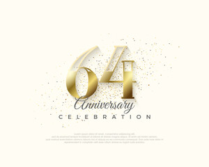 Elegant and luxurious 64th anniversary design. Premium vector for poster, banner, celebration greeting.