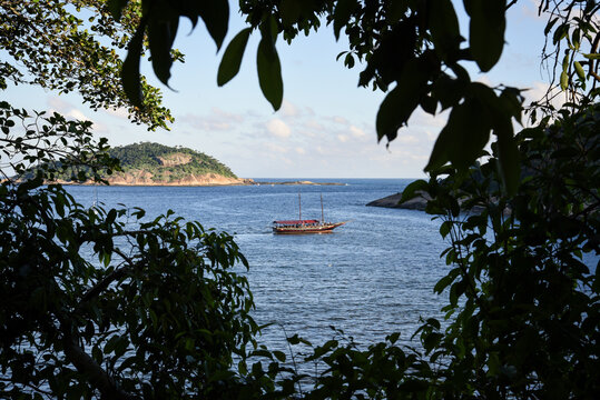 Framed View of a Schooner in the Atlantic Ocean - Rio de Janeiro, Brazil