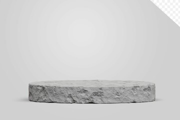 Rock Stone Podium Pedestal Empty Display Product Presentation Showcase Mockup Abstract Background Concrete Natural Concept 3D Rendering