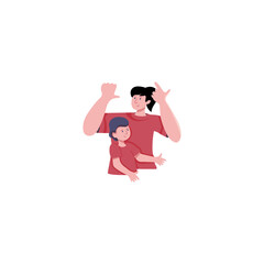 mother's day pose of love for children family