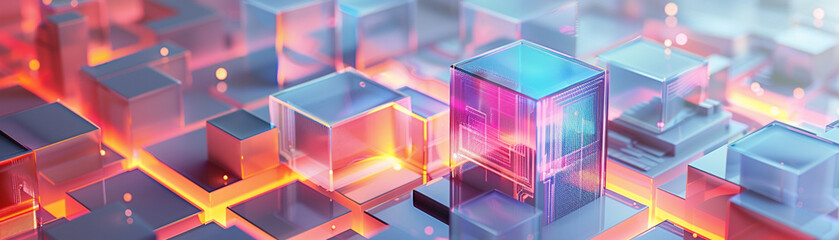 3D-rendered quantum chips enhancing 5G connectivity in smart urban environments.