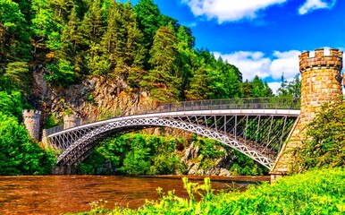 Naklejka premium River And Bridge Beautiful location 