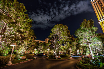 Naklejka premium The Cityscape near Wynn Las Vegas at Night - Nevada, USA
