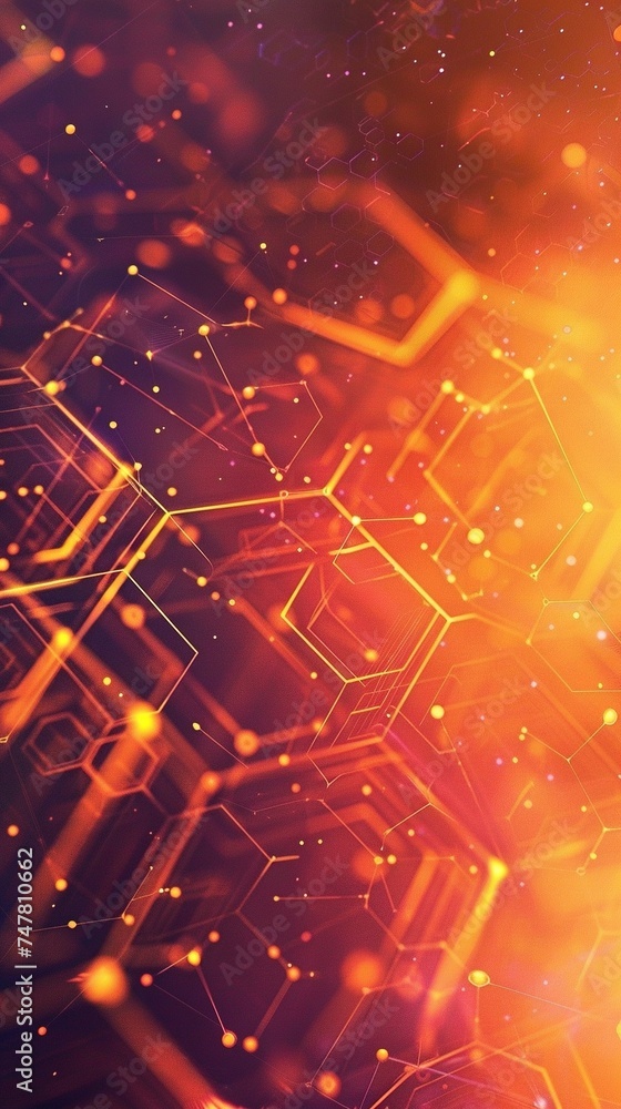 Aufkleber digital hexagon abstract background