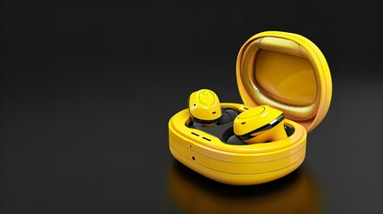 Wireless Bluetooth Headphones in Yellow Case