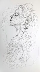 International women's day drawing of woman formed by line