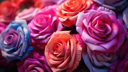 Close up on roses bouquet