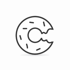 Bitten Donut Icon. Element of Minimalistic