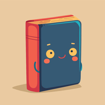 Book cartoon character in retro style.