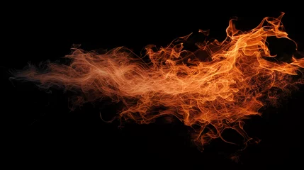 Rolgordijnen Fire flames on black background © Technical786