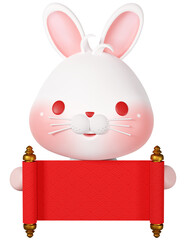 3D rendering illustration, cute rabbit among zodiac signs
