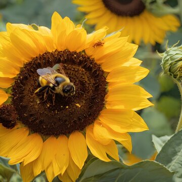 bee on sunflower