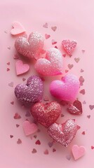 Valentine s day themed design featuring hearts on a pink background Card for 14th