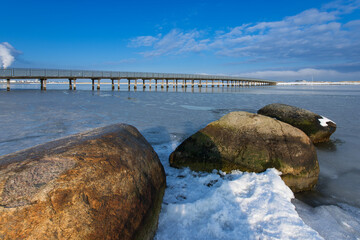 Obraz premium Walking Bridge from Amager to Amager Strandpark, Copenhagen, Den